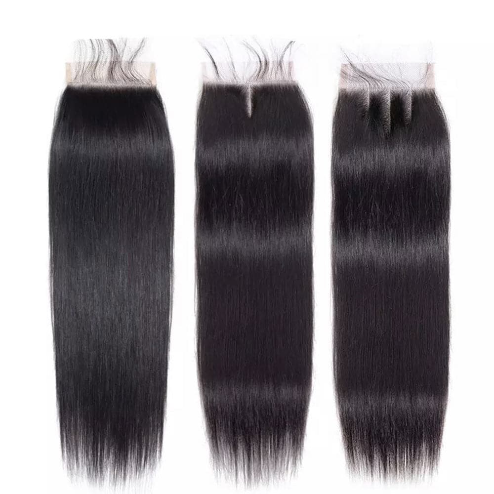 Sterly Straight Human Hair Weave Human 6 Bundles With Two 4×4 Lace Closure