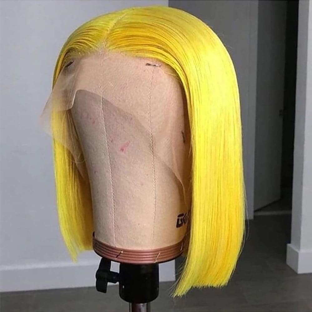 Sterly Yellow Wig Straight Short Bob Human Hair - sterlyhair