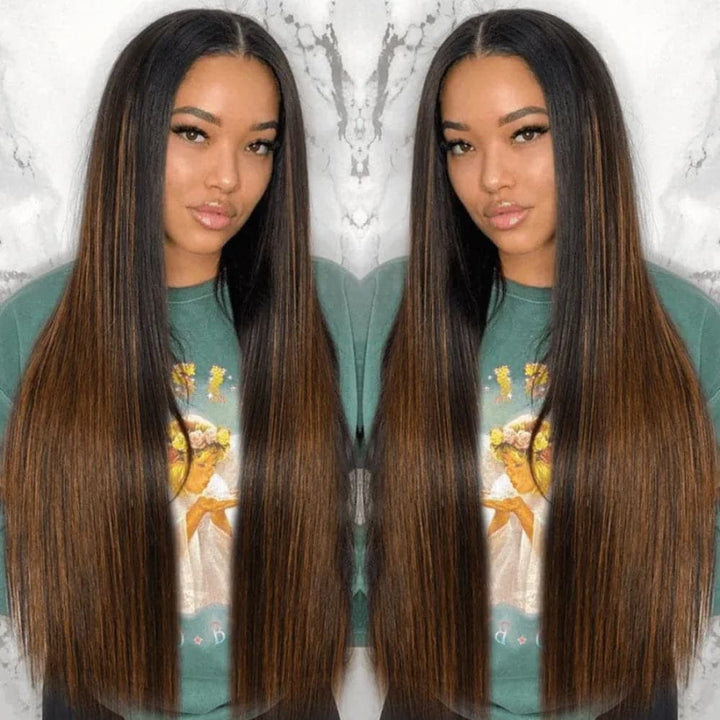 FB30 New Drawstring Straight V Part Wig No Leave Out And No Sew In Human Hair Wigs - sterlyhair