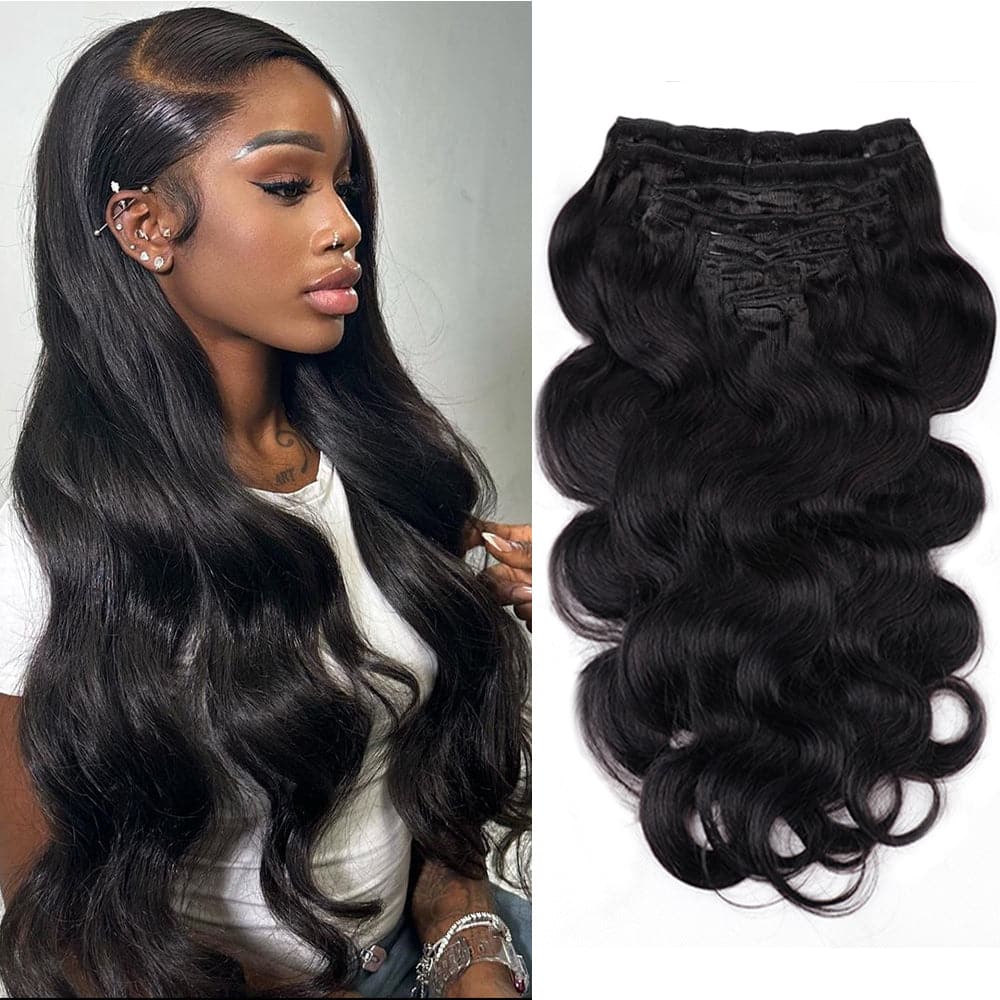 Sterly Body Wave Clip-Ins Hair Extensions Clip In Human Hair Extension 8 Pieces/Set