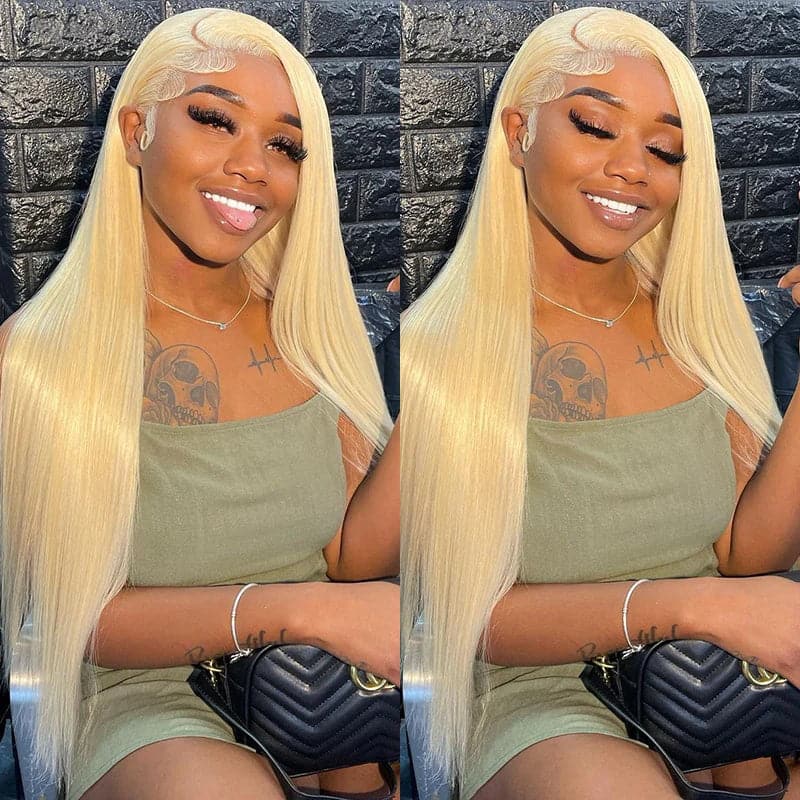 Sterly #613 Blonde Full Lace Human Hair Wigs HD Transparent Straight/Body Wave Lace Frontal Wig