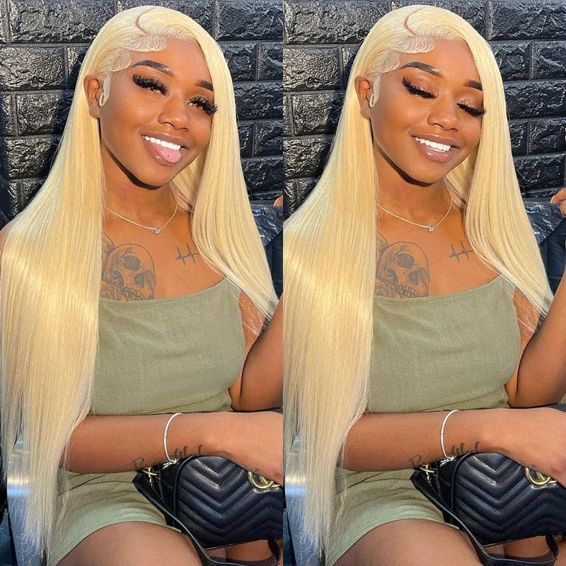 #613 Blonde Full Lace Human Hair Wigs Straight/Body Wave Lace Frontal Wig - sterlyhair