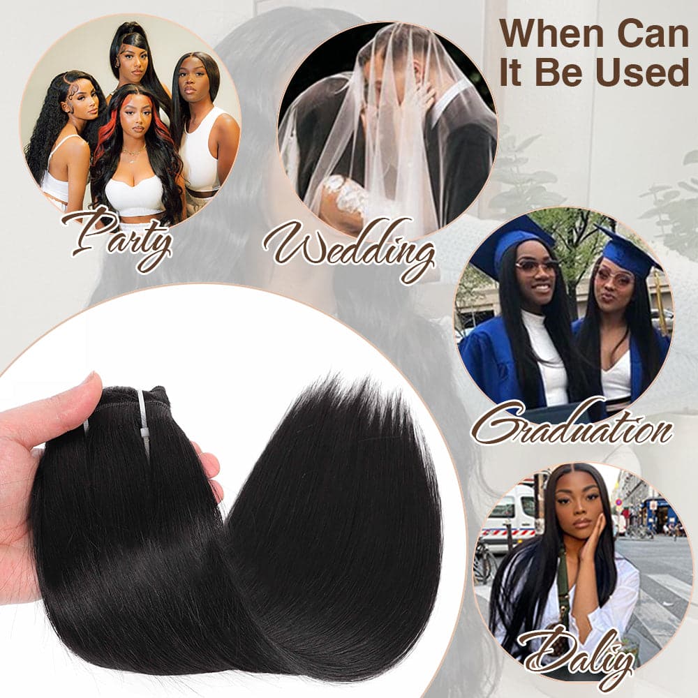 Sterly Straight Clip in Hair Extensions Human Hair 8pcs Per Set with 18Clips