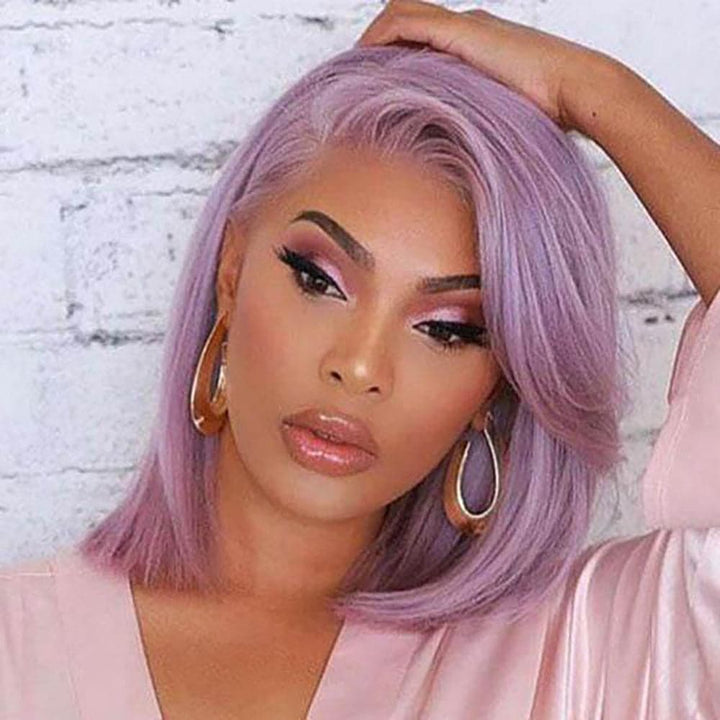 Sterly Light Purple Lavender Bob Wig Colored Straight Bob Human Hair Wigs - sterlyhair