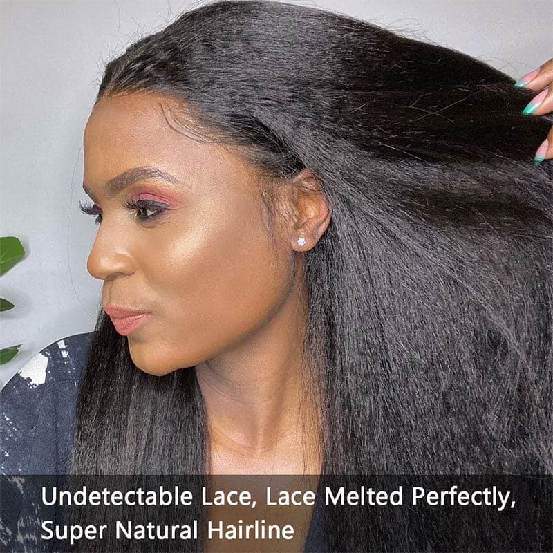 Sterly Wear And Go Glueless Wigs Yaki -Straight 13×6 HD Transparent Lace Human Hair Wigs - sterlyhair