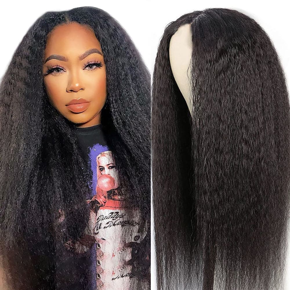 Yaki -Straight 13×4 HD Transparent Lace Front Human Hair Wigs Sterly Hair