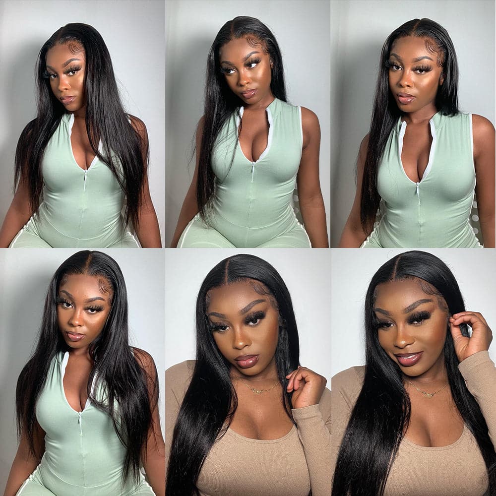 Sterly 13×4 Straight Hair Lace Frontal With 3 Bundles Hair Pre-plucked