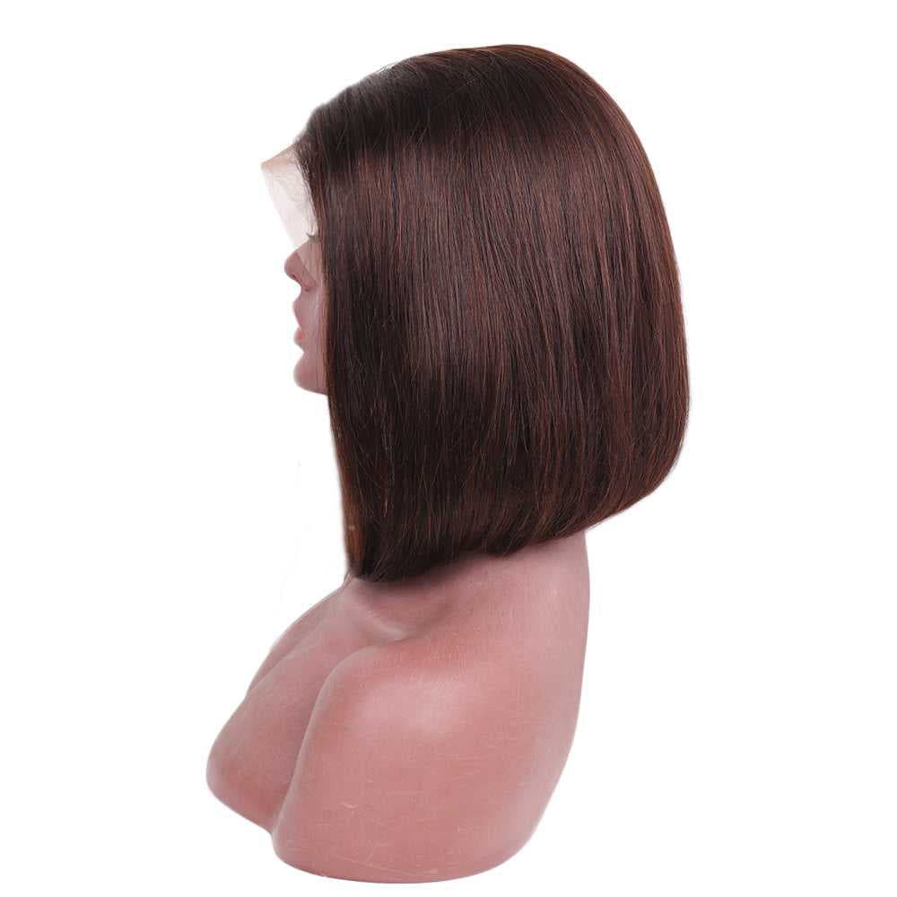 Sterly #2 Darkest Brown Frontal Wigs Human Hair Straight Short Bob Wigs For Women