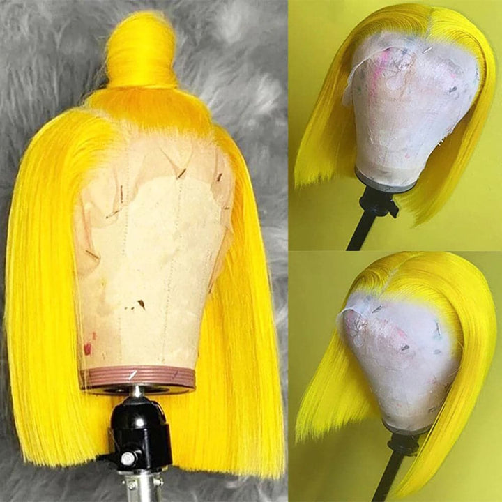 Sterly Yellow Wig Straight Short Bob Human Hair - sterlyhair