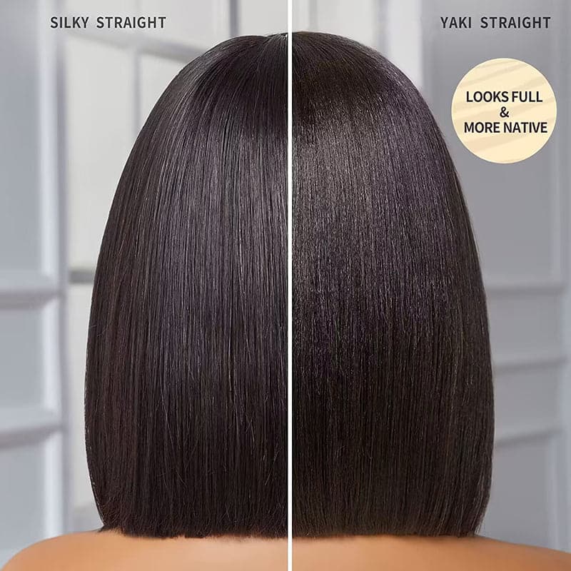 Sterly Wear And Go Glueless Bob Wigs With Bang 13×6 Yaki Straight Bob Wigs - sterlyhair