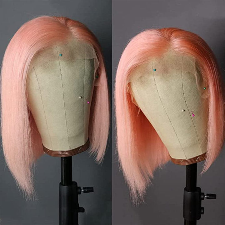 Sterly Pink Color Bob Lace Front Wig Colored Human Hair Bob Wigs - sterlyhair
