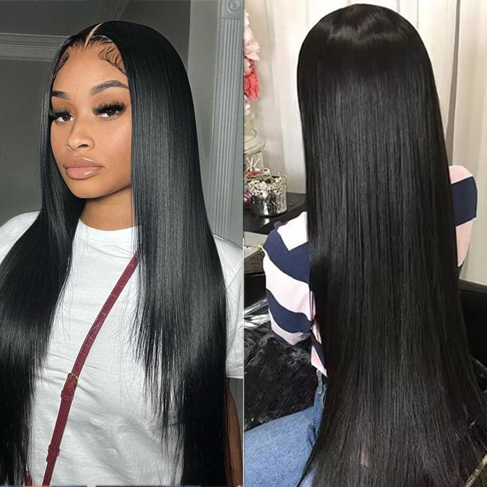 #1 Jet Black Hair Wig Sterly Straight / Body Wave Lace Front Wigs Human Hair