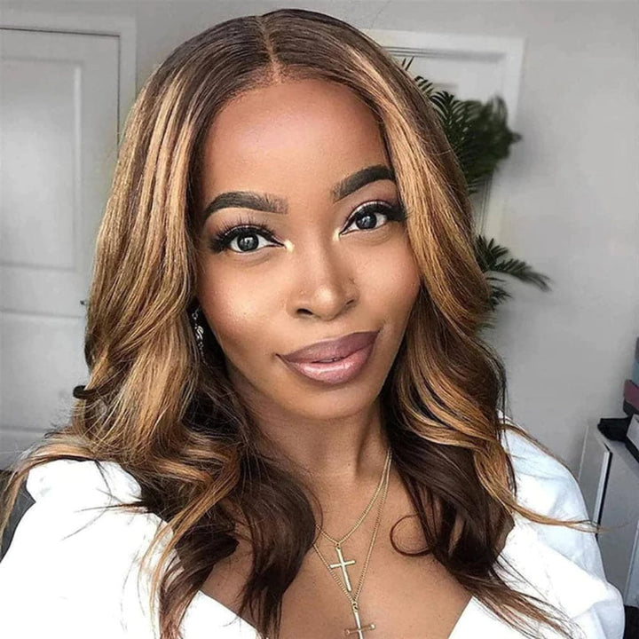 Sterly P4/27 Highlight Colored Short Body Wave Bob 180% Density - sterlyhair