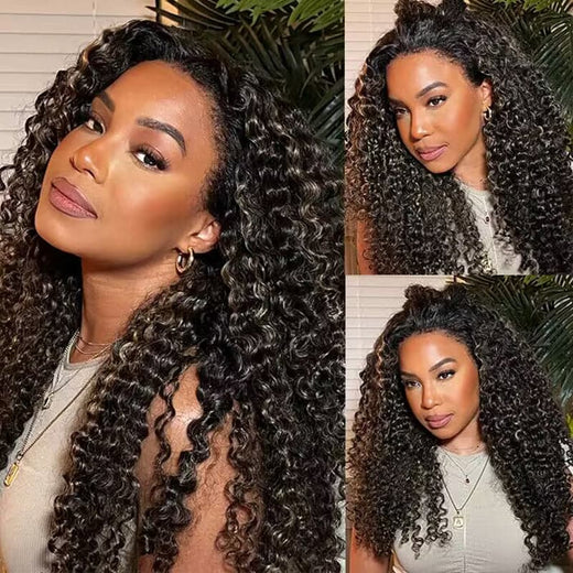 Sterly Hair Honey Blonde Highlight Wig 13x6 5x5 Lace Front Curly Human Hair Wigs - sterlyhair
