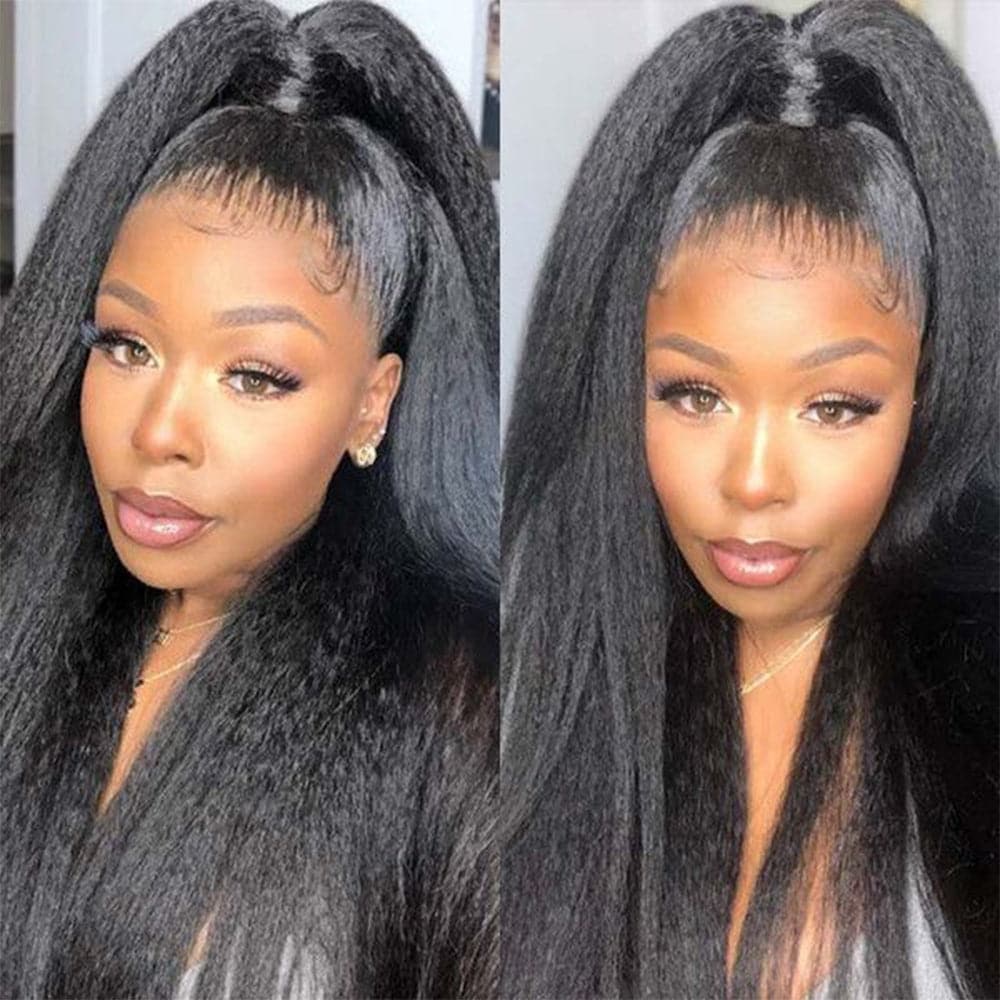 Sterly Yaki -Straight 5x5 13x6 Transparent Lace Wig Lace Frontal Closure Wigs Human Hair