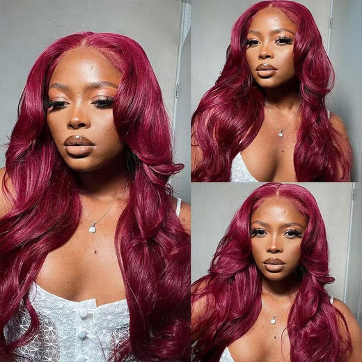 Sterly Affordable #99J Body Wave Wig Burgundy Lace Frontal Human Hair Wig - sterlyhair