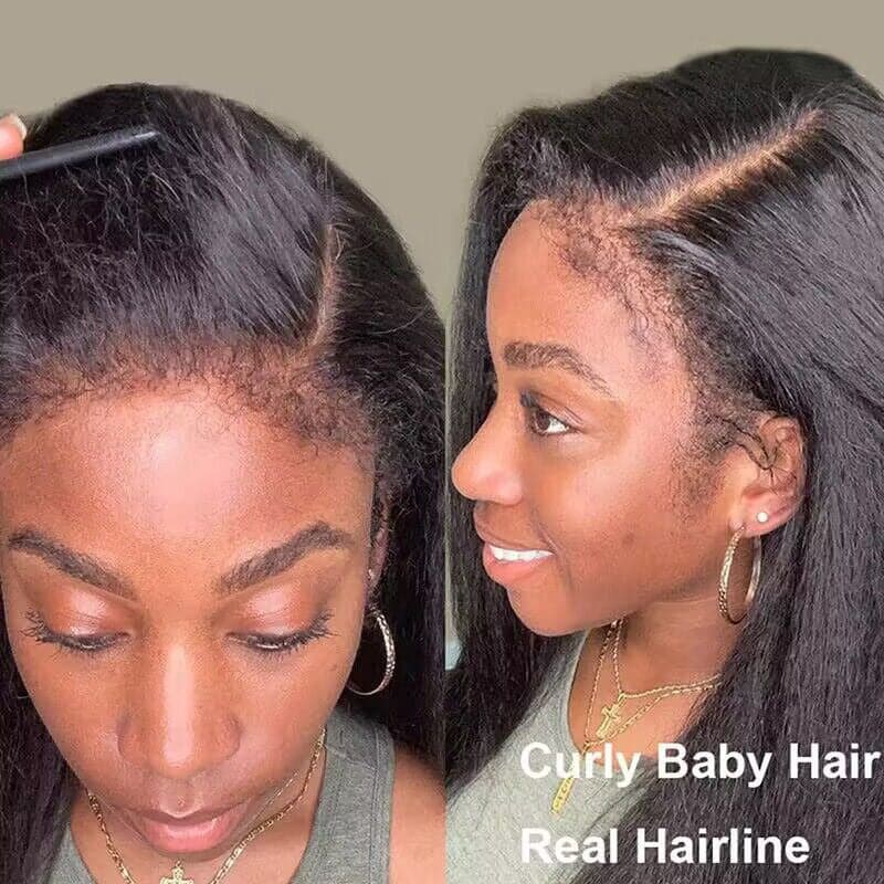 Type 4C Edges Wig | Real HD Lace Kinky Straight 7×6/13×6 Human Hair Wigs With Baby Hair - sterlyhair
