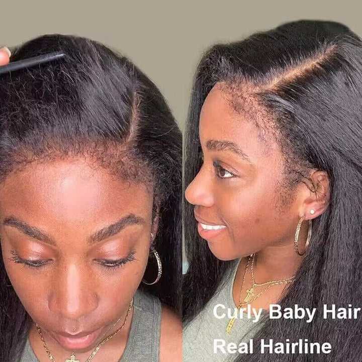 Type 4C Edges Wig | Real HD Lace Kinky Straight 7×6/13×6 Human Hair Wigs With Baby Hair - sterlyhair