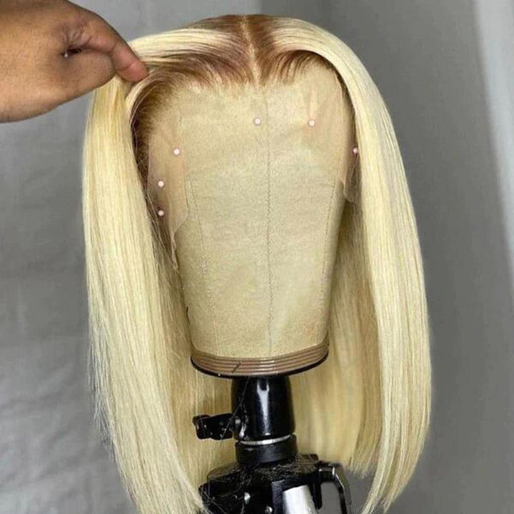 Sterly Hair T4/613 Colored Bob Wig Straight 13x6 Human Hair Wigs Blonde Magic - sterlyhair