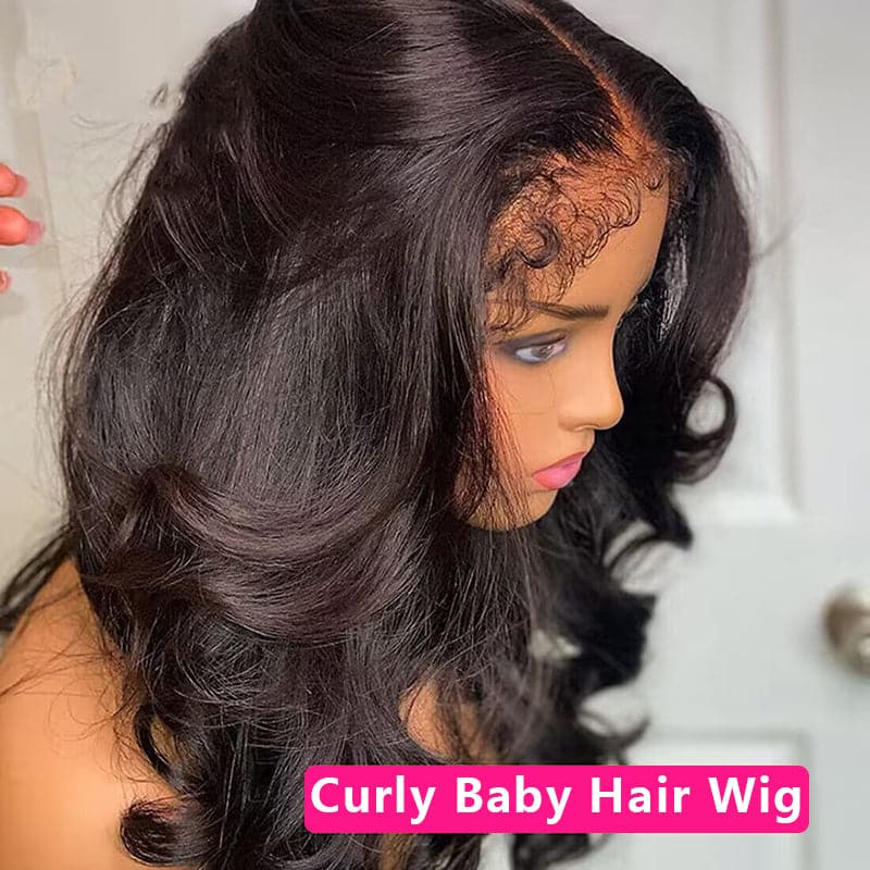 Type 4C Edges Wig | Wear and Go Glueless Curly Baby Hair 13×4/13×6 BodyWave Human Hair Wigs