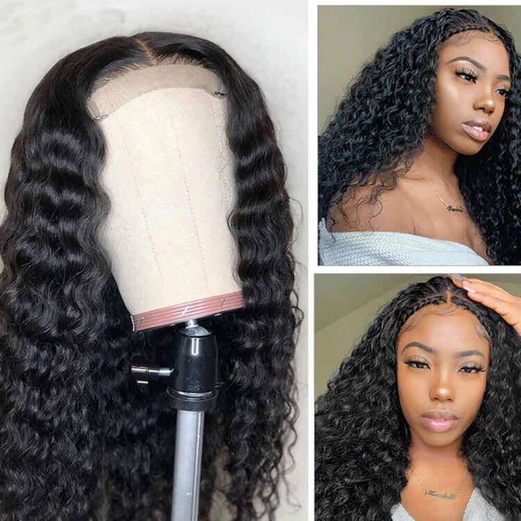Sterly 13x6 5x5 Transparent Lace Deep Wave Lace Front Human Hair Wigs