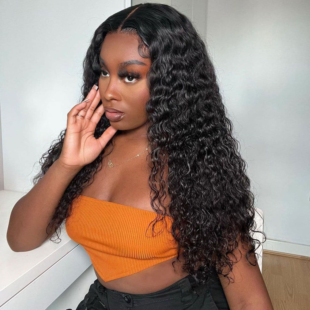 Sterly 5x5 HD Lace Closure Wigs Human Hair Transparent Lace Deep Wave Wig - sterlyhair