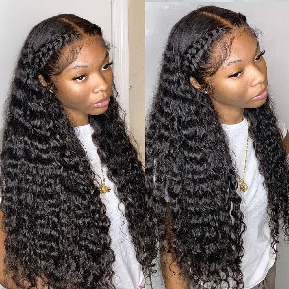 Sterly Glueless 13x6 Deep Wave Wig HD Lace Drawstring Human Hair Wigs - sterlyhair