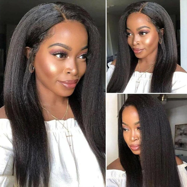 Yaki -Straight 13×4 HD Transparent Lace Front Human Hair Wigs Sterly Hair - sterlyhair