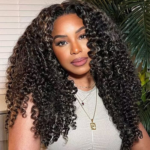 Sterly Hair Honey Blonde Highlight Wig 13x6 5x5 Lace Front Curly Human Hair Wigs - sterlyhair