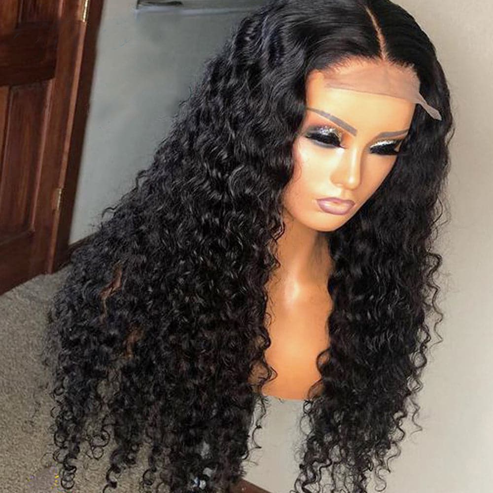 Sterly 4×4 HD Transparent Deep Wave Closure Wigs Human Hair Wigs For Women