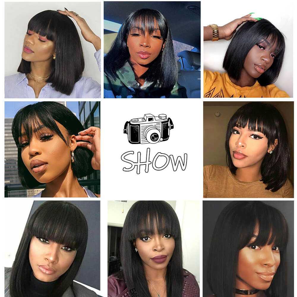 Sterly Bob Wigs No Sew in Beginner Friendly Straight Bob Wigs With Bang