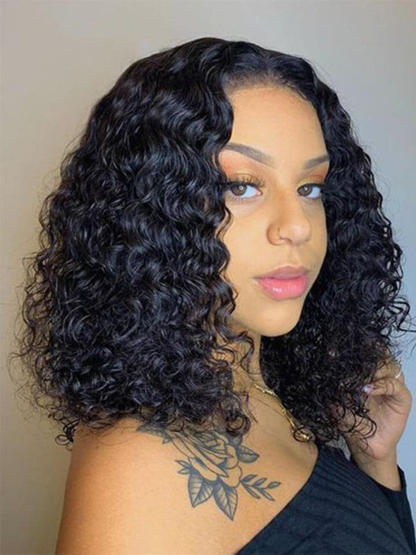 Sterly Glueless 13x6 Deep Wave Bob Wig Human Hair Wig 180% Density - sterlyhair