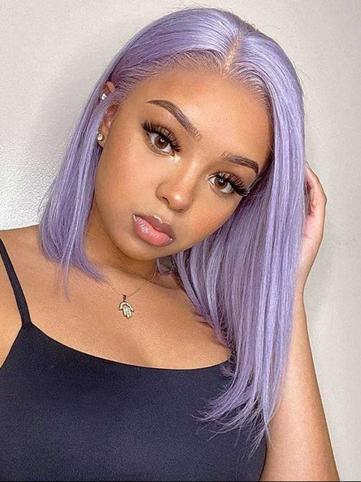 Sterly Light Purple Lavender Bob Wig Colored Straight Bob Human Hair Wigs - sterlyhair