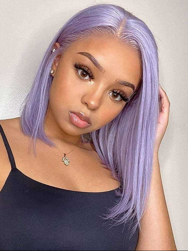 Sterly Light Purple Lavender Bob Wig Colored Straight Bob Human Hair Wigs - sterlyhair