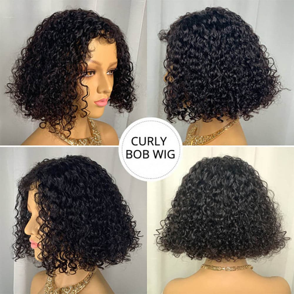 Sterly Curly Short Bob Wigs 4x4 /13x4 Curly Lace Front Human Hair Wigs For Women