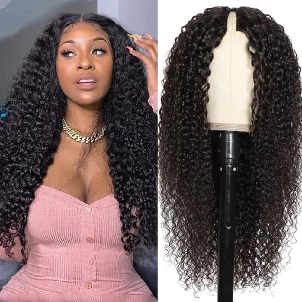 Sterly 22-32inch Glueless V Part Curly Wave Hair Wigs No Glue No Leave Out