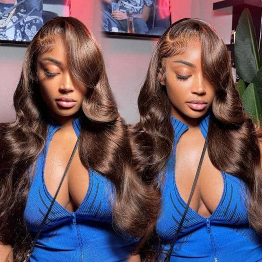 #4 Chocolate Brown Hair Wig Sterly Brown Glueless Body Wave Lace Front Wigs Human Hair - sterlyhair