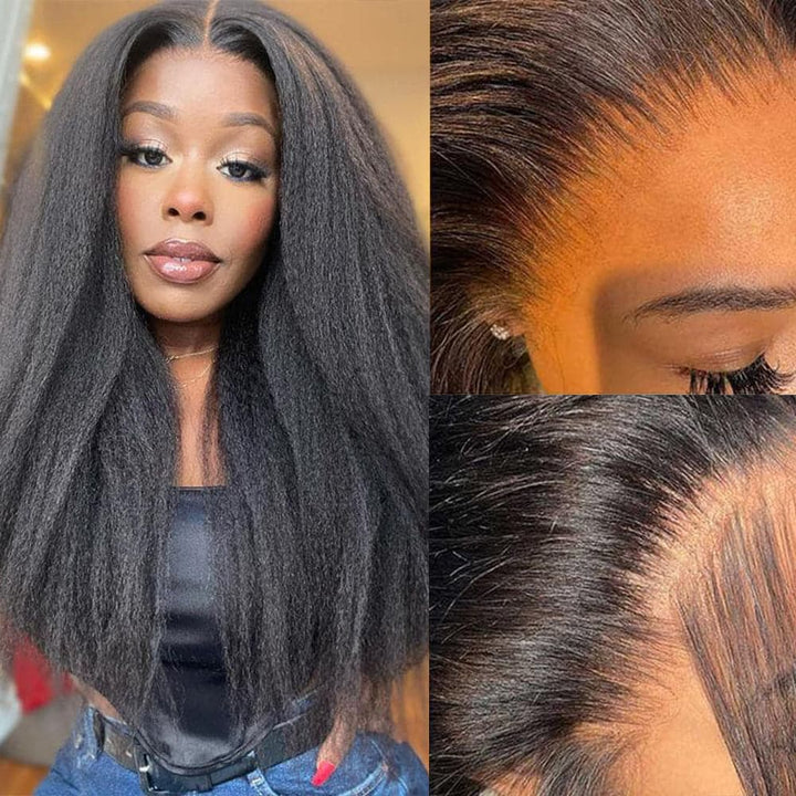 Yaki -Straight 13×4 HD Transparent Lace Front Human Hair Wigs Sterly Hair - sterlyhair