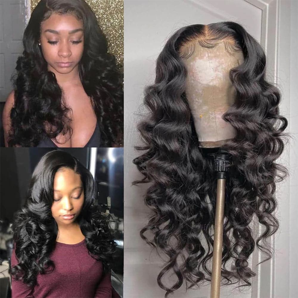 Loose Deep Wave 13×4 HD Transparent Lace Front Human Hair Wigs Sterly Hair - sterlyhair