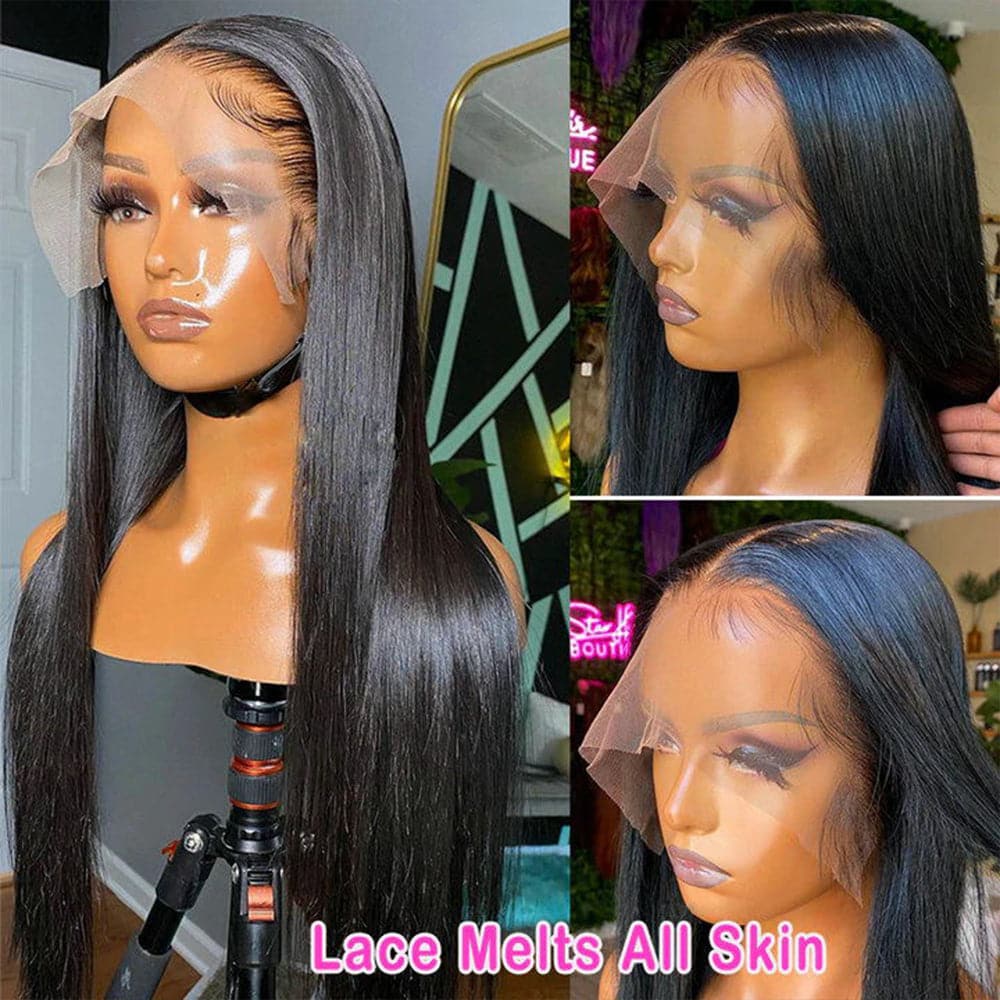 Transparent HD Lace 13×4 Straight Lace Front Wigs Human Hair Pre Plucked Sterly