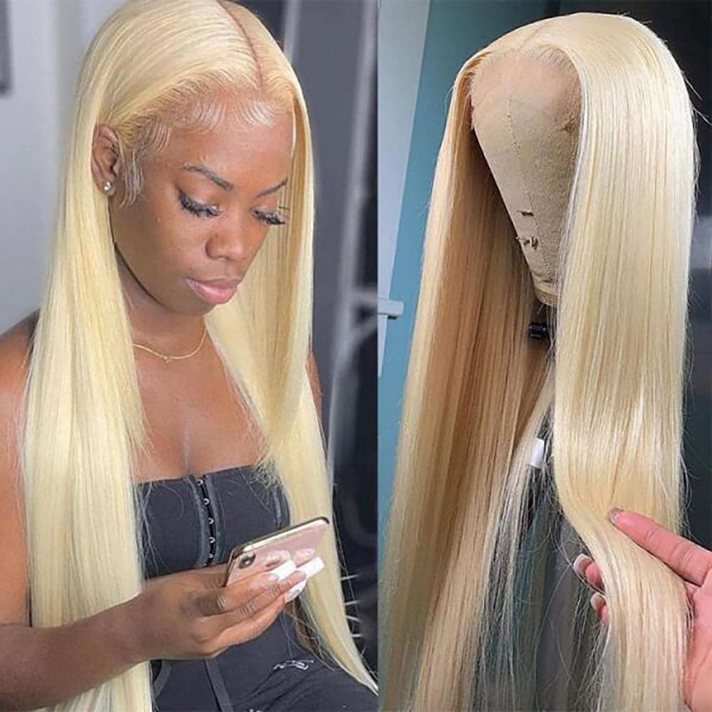 613 Blonde 40inch Long Wig 4×4/13x4 Transparent Lace Front Human Hair Wigs 150% Density
